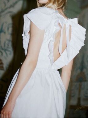 NWT Cleobella White Ruffle Tie-Back Dress